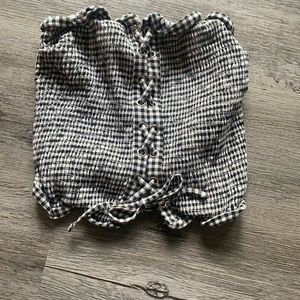 Black and white checkered crop top